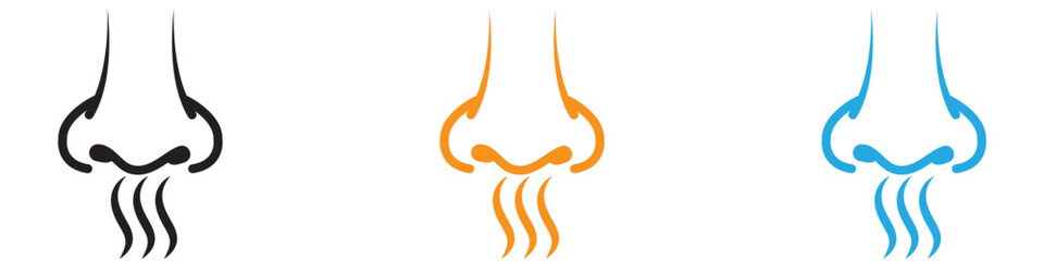 Nose with smoke vector logo set collection for web app ui