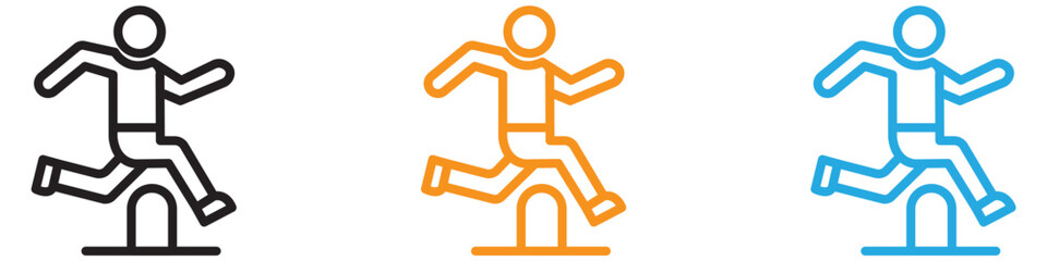 Obstacle race vector logo set collection for web app ui