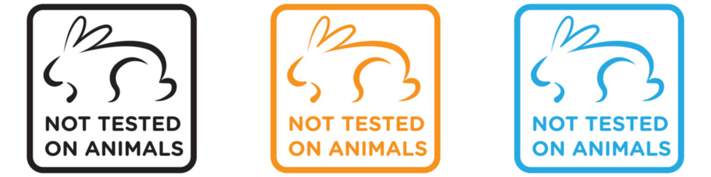 Not tested on animals vector logo set collection for web app ui