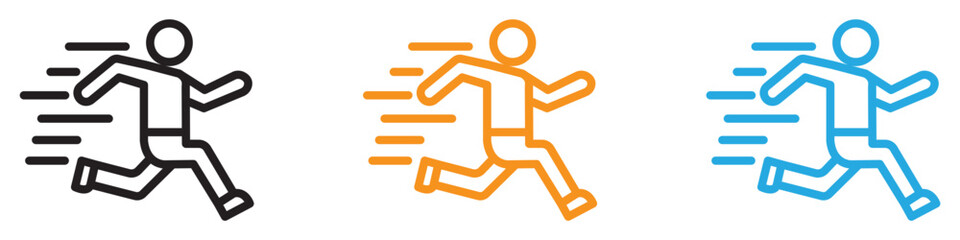 running Speed vector logo set collection for web app ui