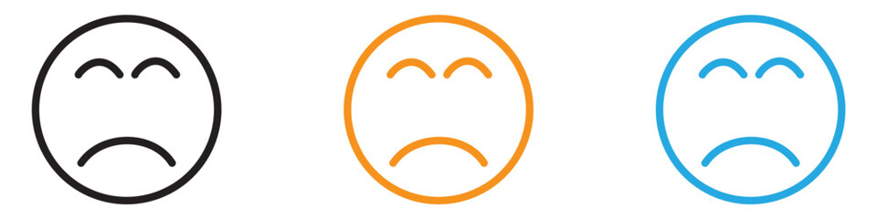 Sad, upset or lonely emotvector logo set collection for web app ui vector logo set collection for web app ui