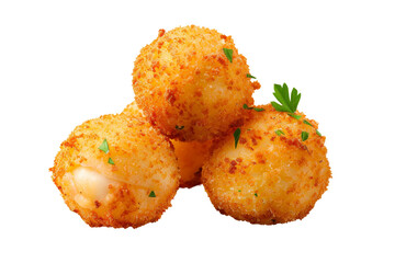 Crispy Fried Potato Balls with Parsley Garnish