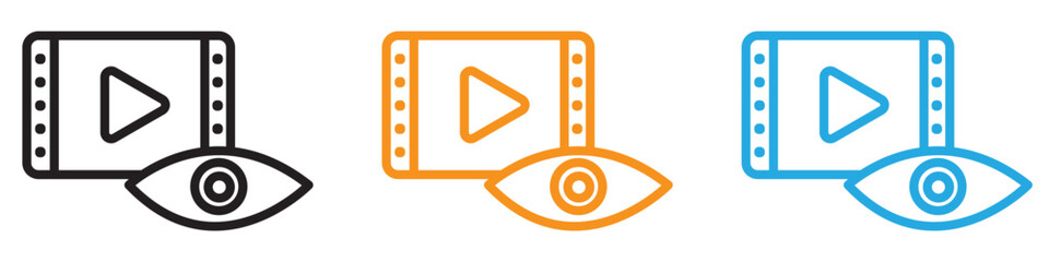 video Views vector logo set collection for web app ui
