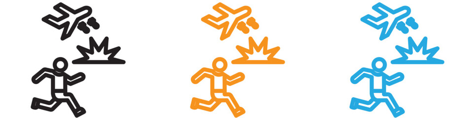 war Refugee vector logo set collection for web app ui