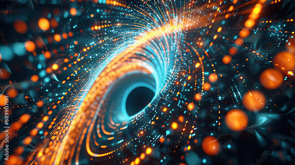Wall mural abstract communication and future technology data flow