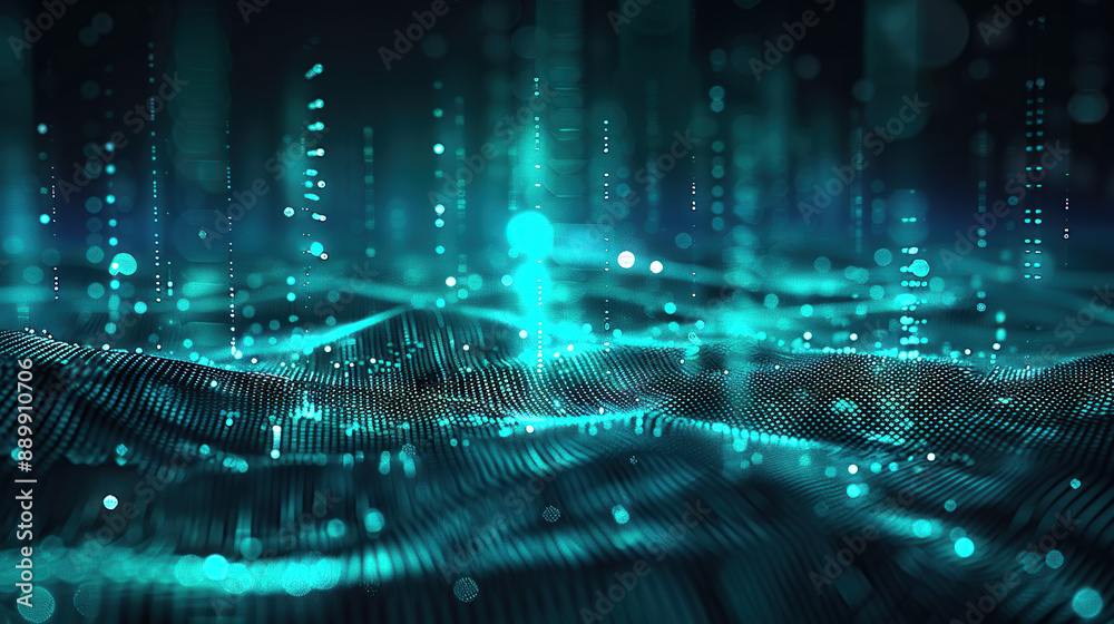 Wall mural abstract communication and future technology data flow