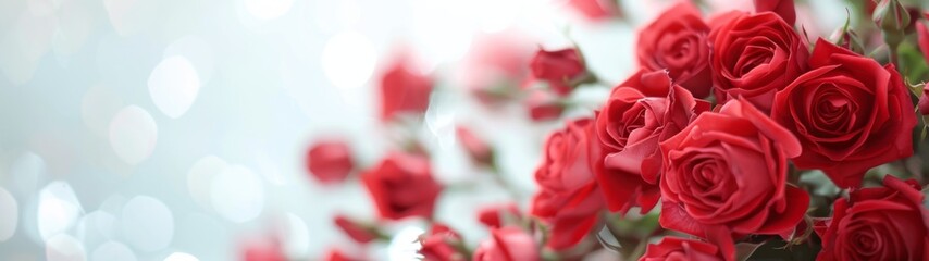 Fototapeta premium Field of Red Roses Flowers Production Under a Greenhouse, High Resolution Image