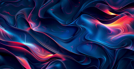 Fototapeta premium abstract fluid shape on dark background, colorful liquid waves, colorful abstract background with copy space