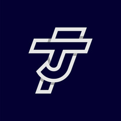 Initial Letter JT or TJ  Logo, Monogram Logo letter J with T combination, design logo template, vector illustration