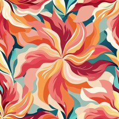 seamless pattern of abstract watercolor strokes resembling floral petals, for an artistic and abstract design, Generative AI