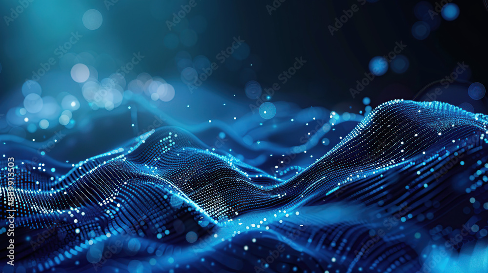 Wall mural abstract communication and future technology data flow