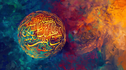 abstract Arabic calligraphy painting background Ai generated images
