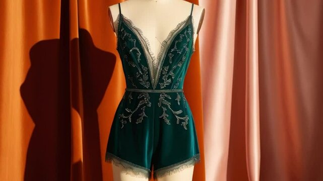 A gorgeous playsuit with a delicate design and a relaxed fit, on a mannequin.