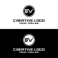 creative letter logo bv desain vektors