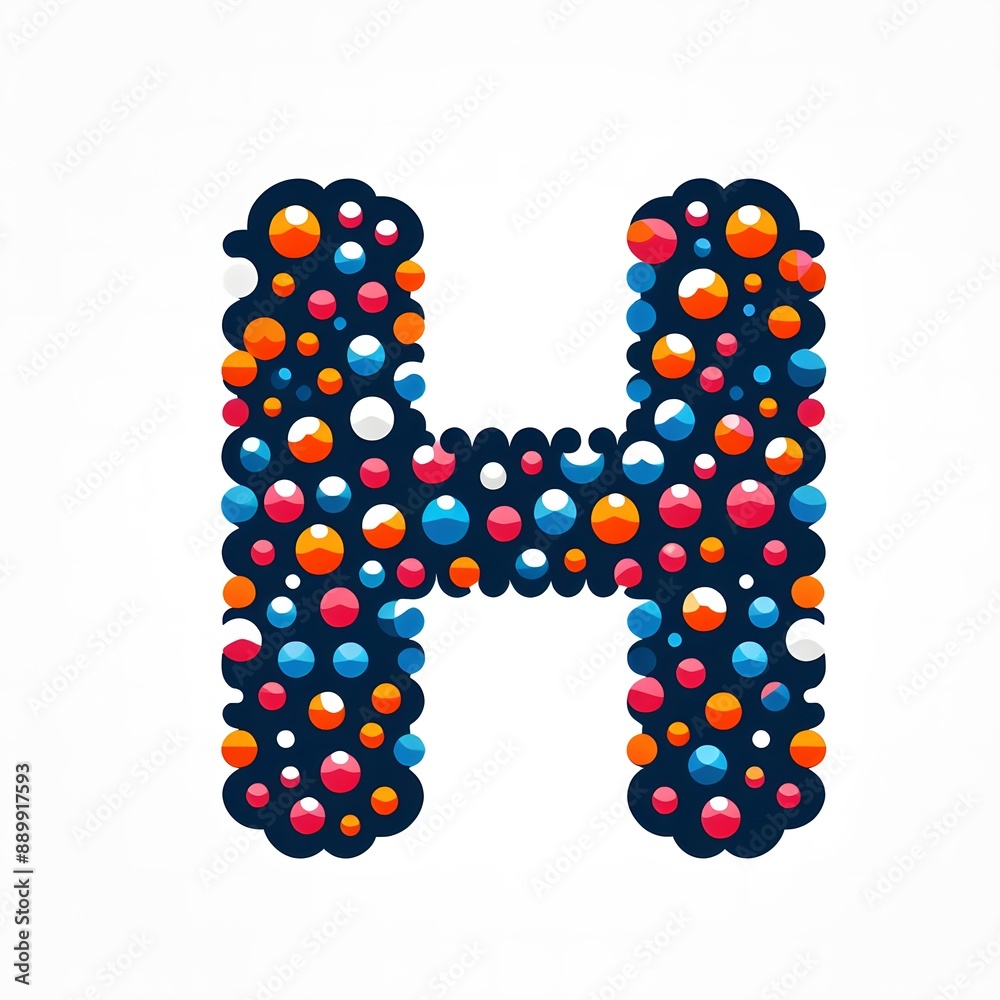 Fototapete ai generate of logo letter h created using random color dots