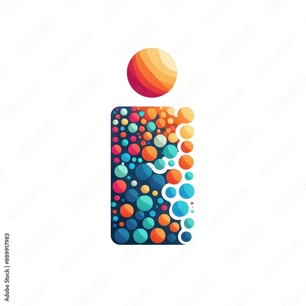 Fototapete ai generate of logo letter i created using random color dots