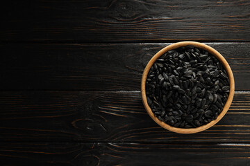 Sunflower seeds, concept of tasty snack, concept of harvest