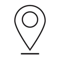 Map pin location icon in line sketch. Vector illustration isolated on white background.