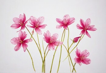 Obraz premium group six pink flowers long stems petals are