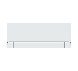 Air conditioner with a close vent, front view