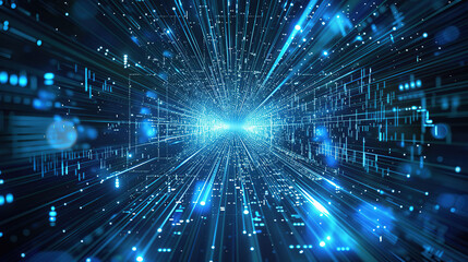 Obraz premium Abstract communication and future technology data flow