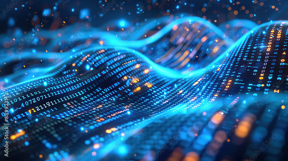 Wall mural abstract communication and future technology data flow