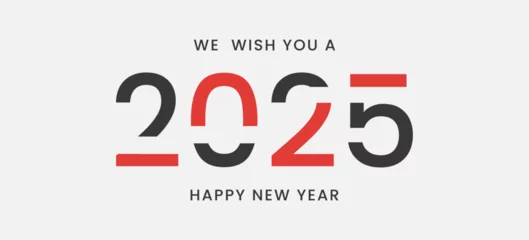 We wish you a happy new year 2025 with minimalist design. 2025 new year logo celebration.