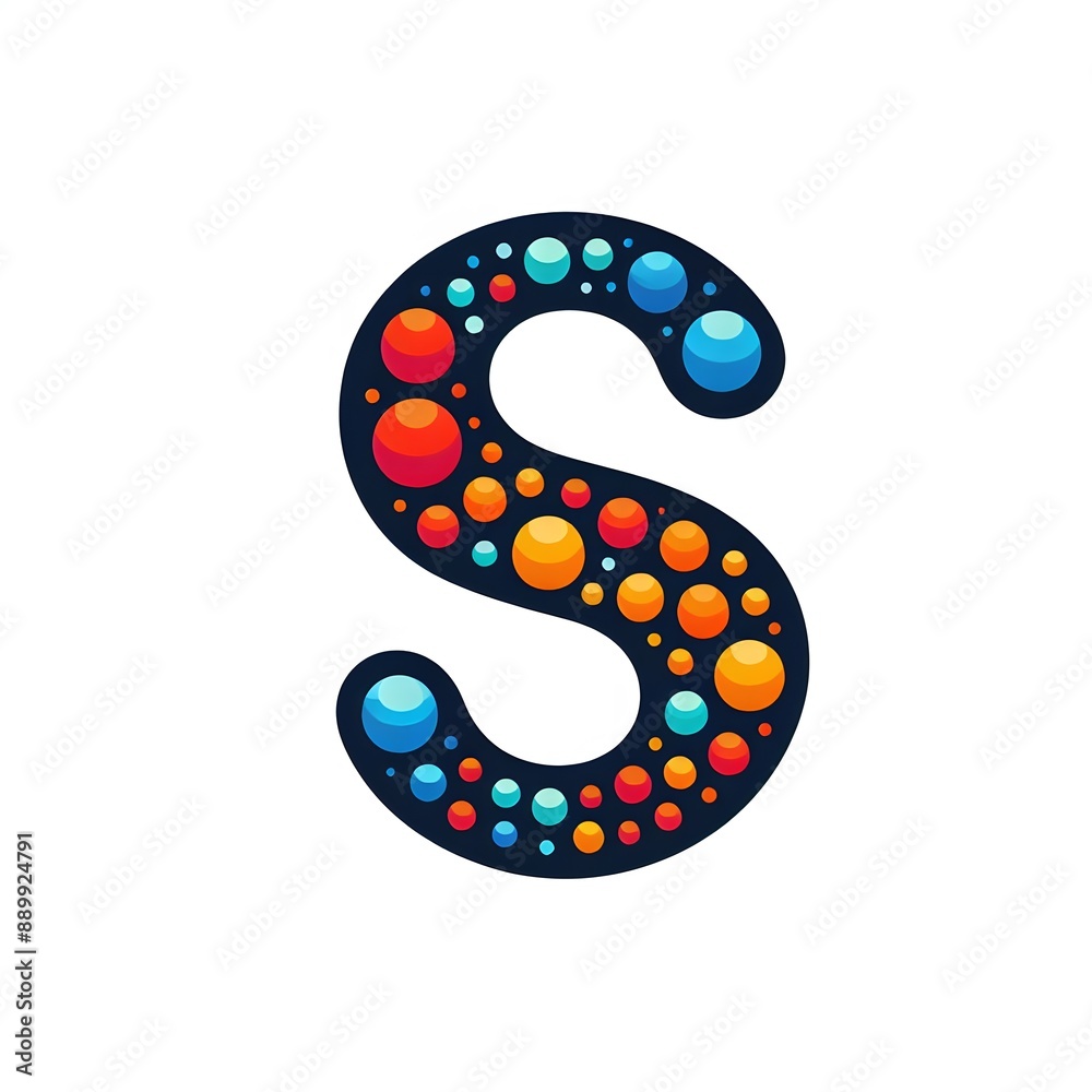 Fototapete ai generate of logo letter s created using random color dots