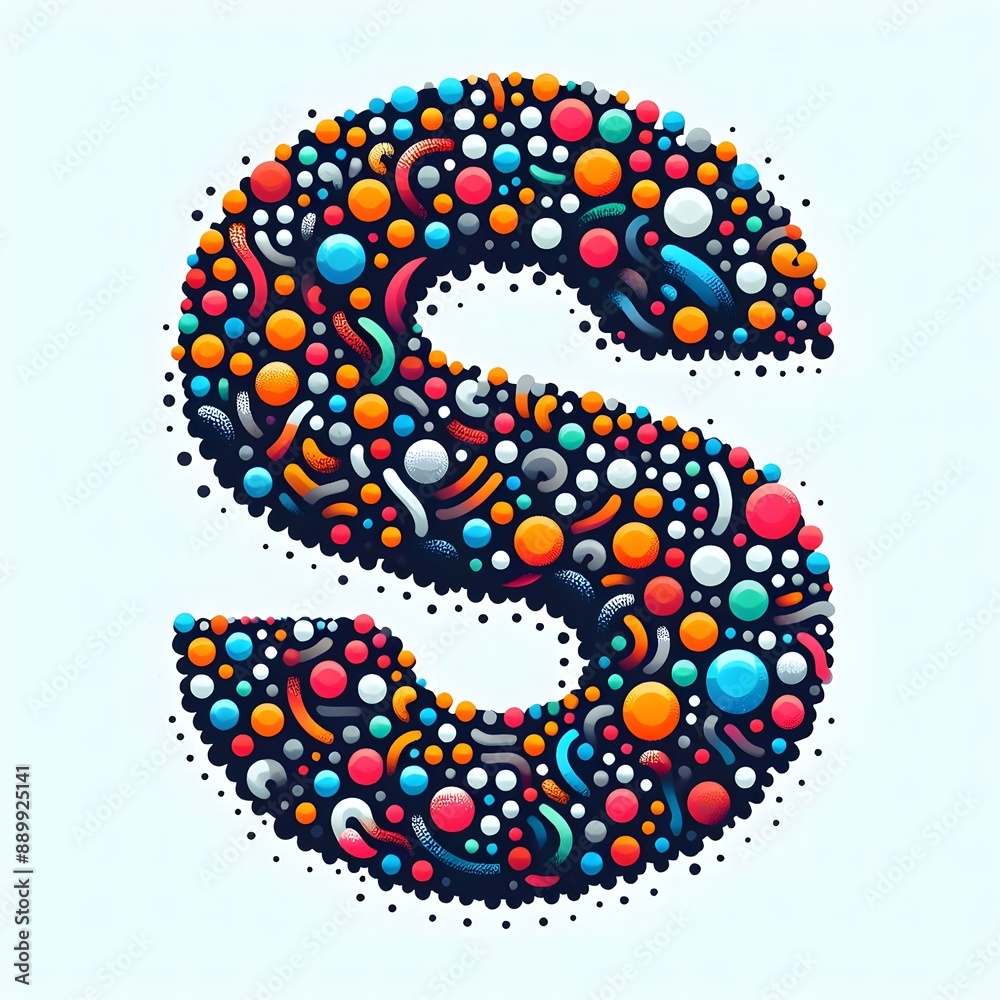 Fototapete ai generate of logo letter s created using random color dots