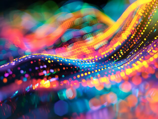 Abstract 3D Background with Colorful Lights and Bokeh