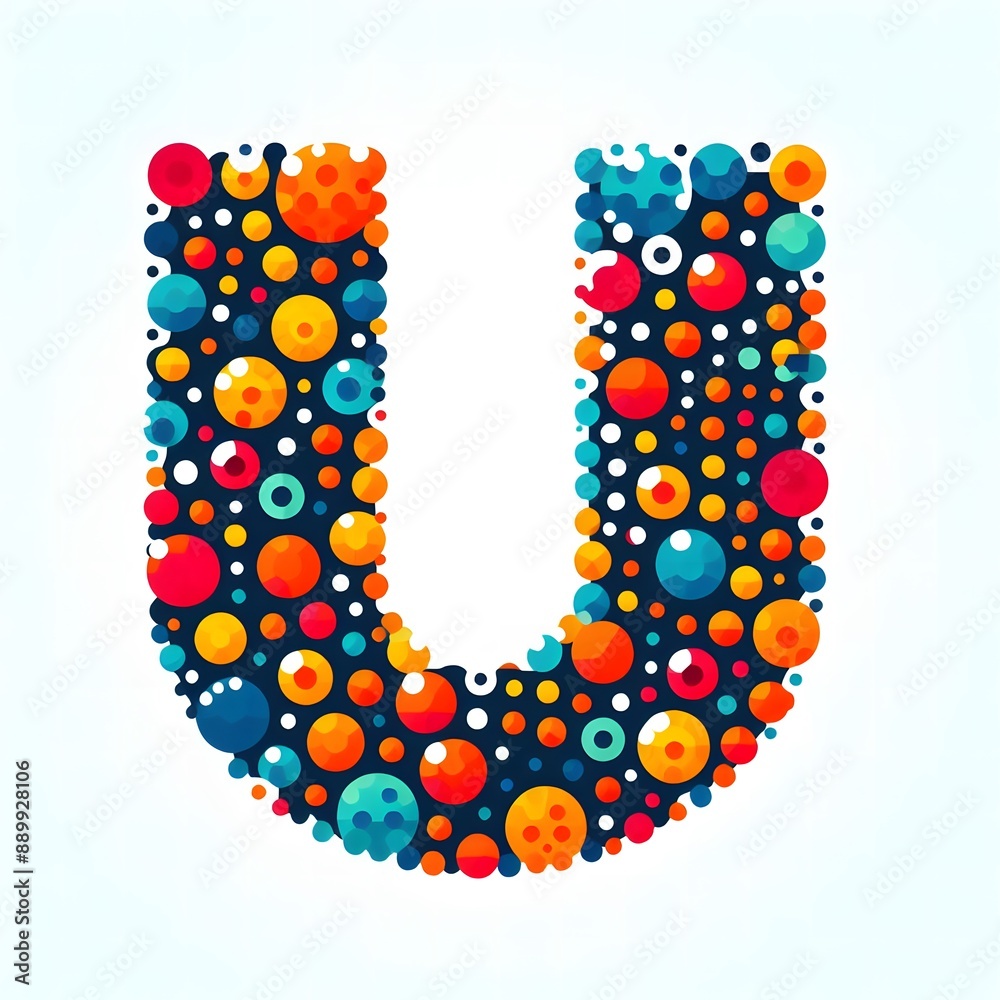 Fototapete ai generate of logo letter u created using random color dots