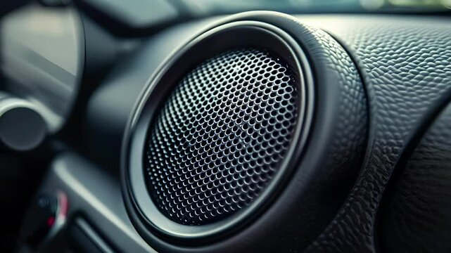 A small compact speaker tucked snugly into the corners of the cars interior proving that big sound can come from small packages.