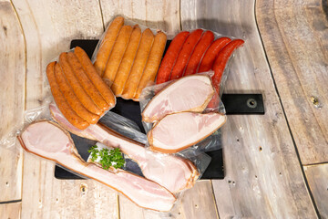 Bacon, plain Kabana, and honey Kabana