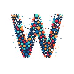 AI Generate of Logo Letter W created using random color dots