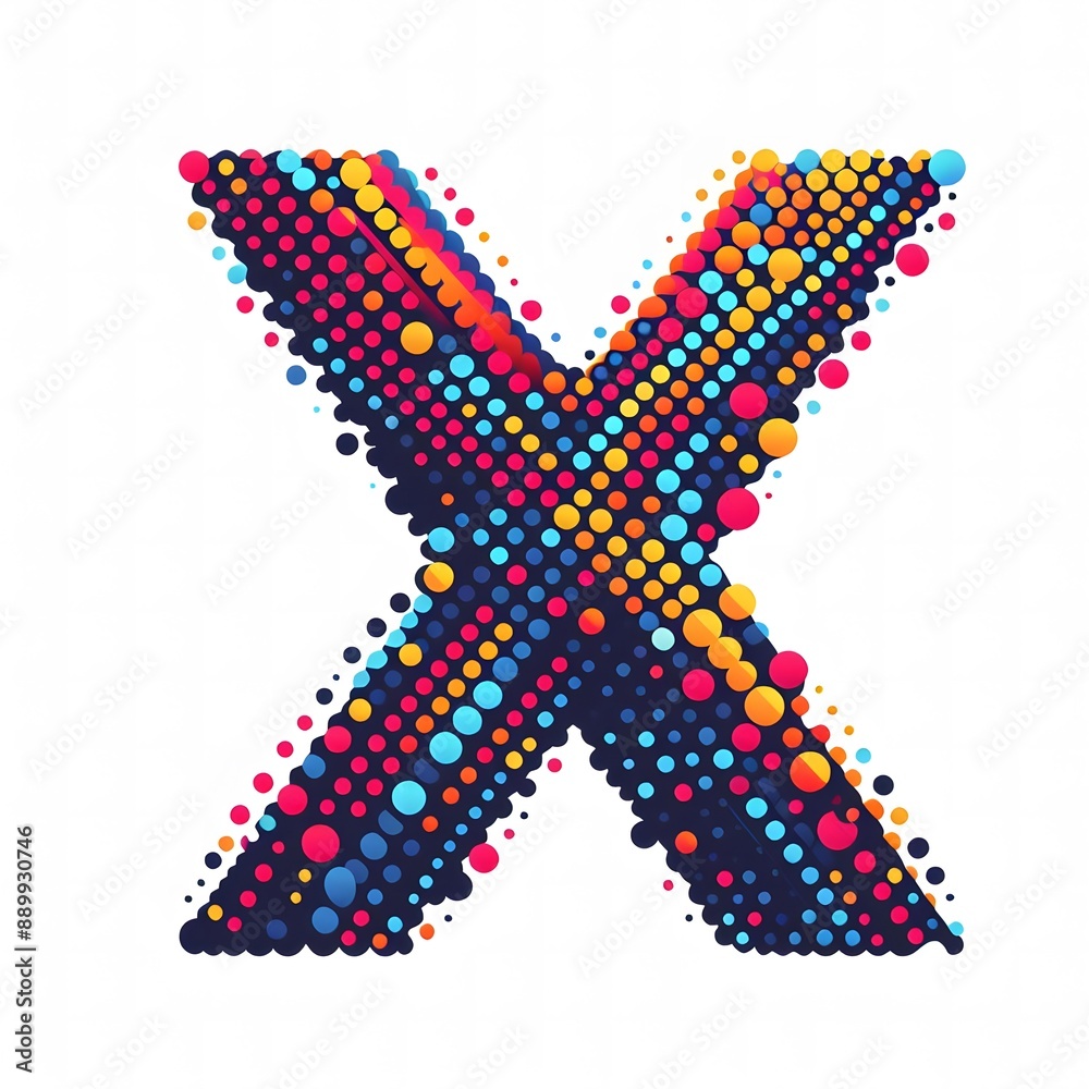 Fototapete ai generate of logo letter x created using random color dots
