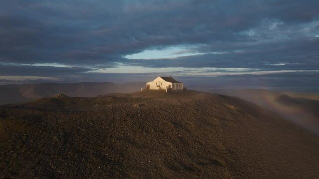 Stunning 4K Cinematic Drone Footage of the Small Chapel at Croagh Patrick Mountain  - Co.Mayo - Ireland