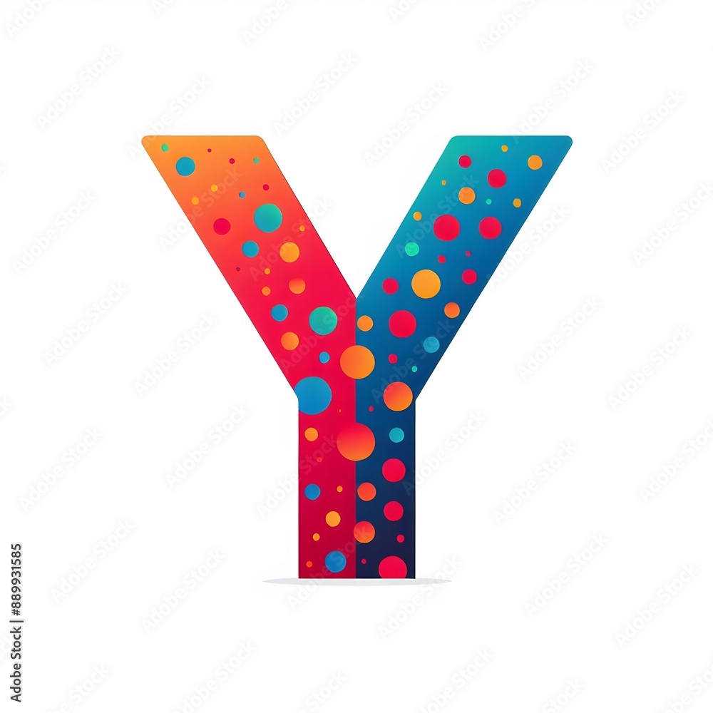 Fototapete ai generate of logo letter y created using random color dots