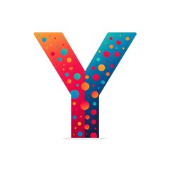AI Generate of Logo Letter Y created using random color dots