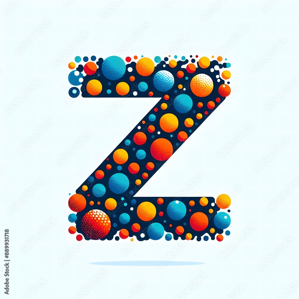 Fototapete AI Generate of Logo Letter Z created using random color dots