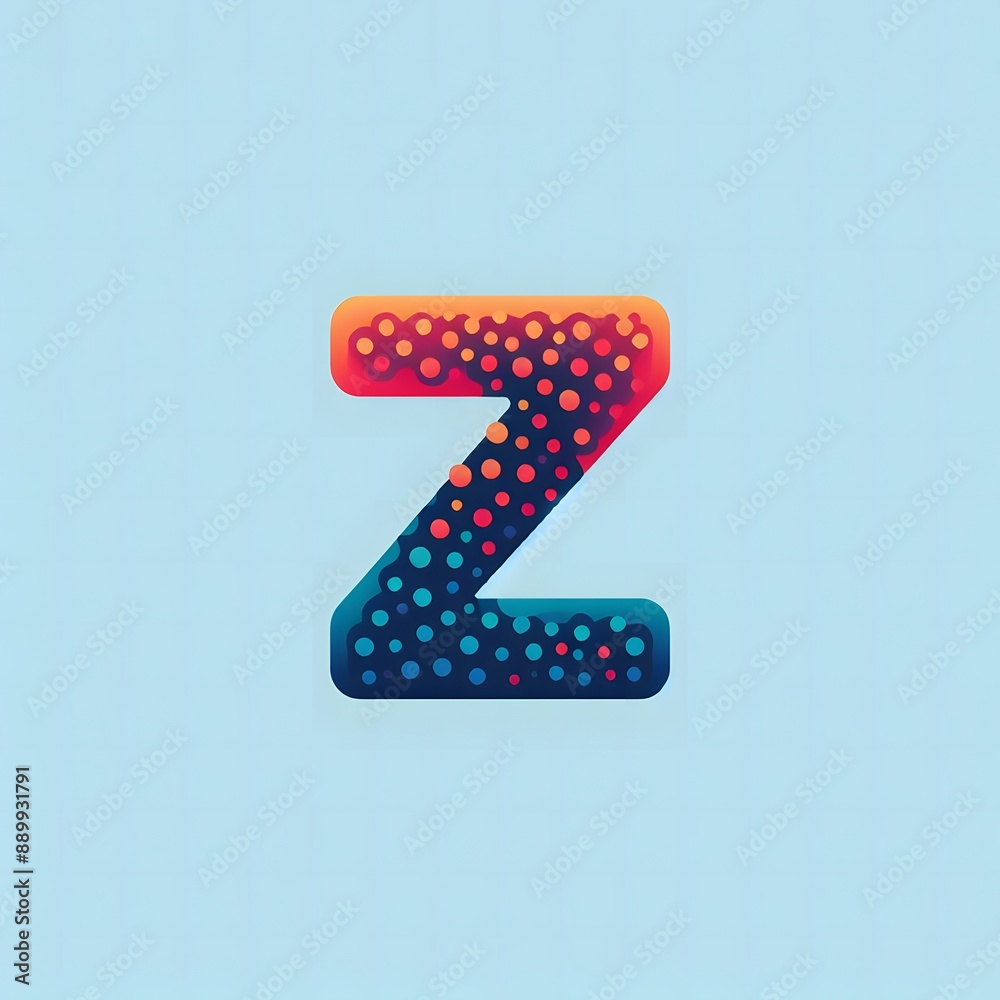 Poster AI Generate of Logo Letter Z created using random color dots