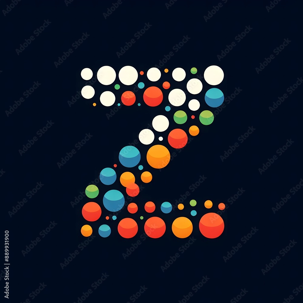 Fototapete ai generate of logo letter z created using random color dots