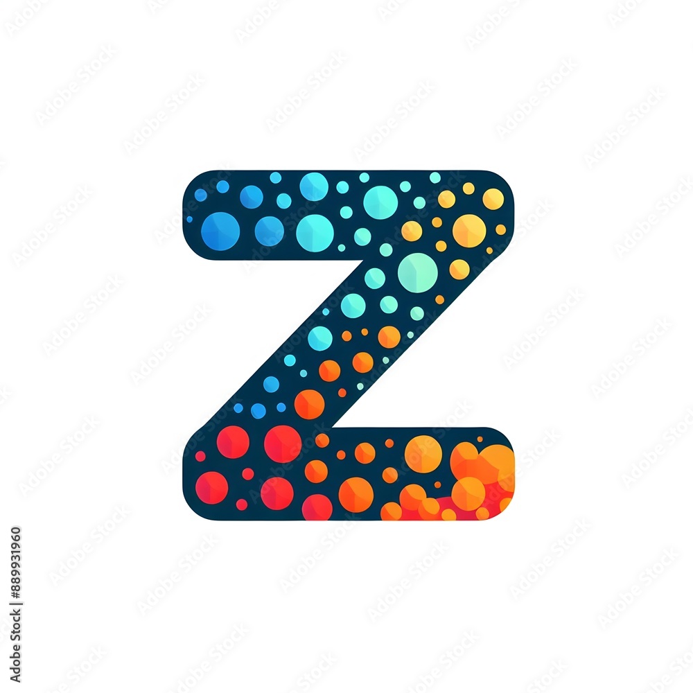 Fototapete ai generate of logo letter z created using random color dots