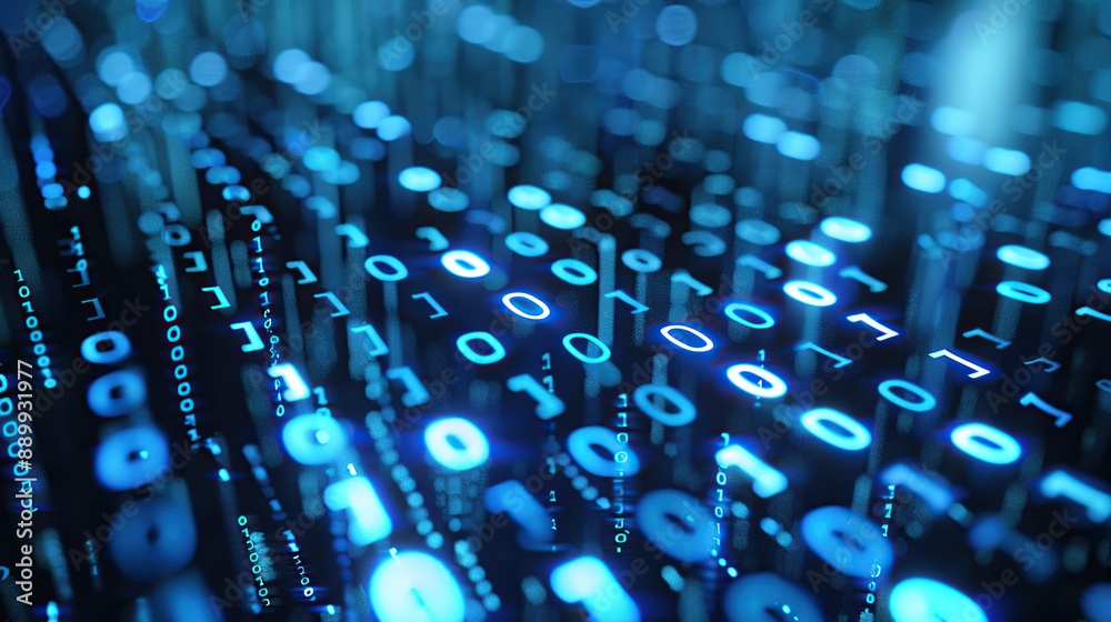 Wall mural abstract communication and future technology data flow