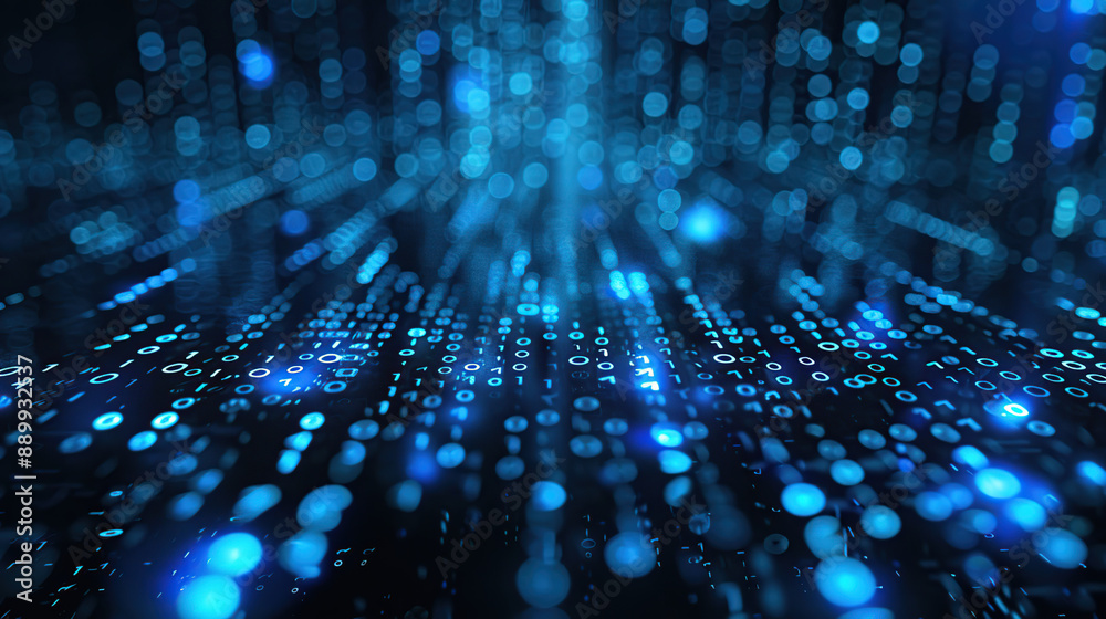 Wall mural abstract communication and future technology data flow