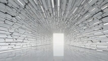 White background of architecture and technology