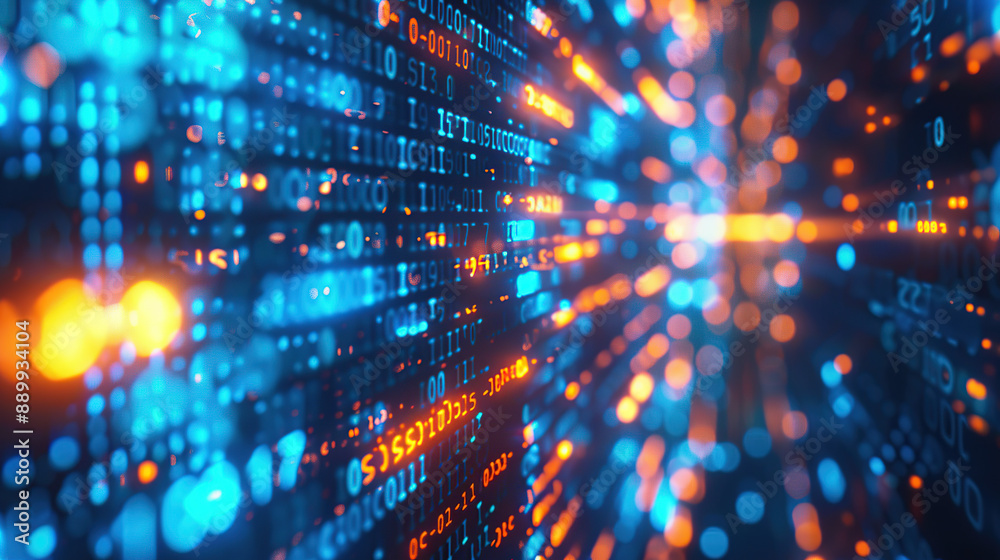 Wall mural abstract communication and future technology data flow
