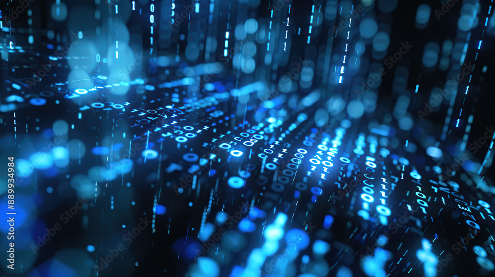 Wall mural abstract communication and future technology data flow