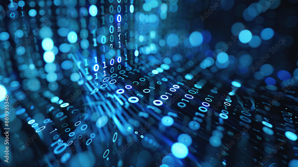 Wall mural abstract communication and future technology data flow