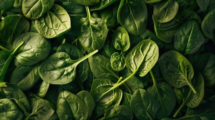 Green Spinach Leaves Background