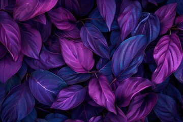 Naklejka premium Vibrant Purple and Blue Leaves